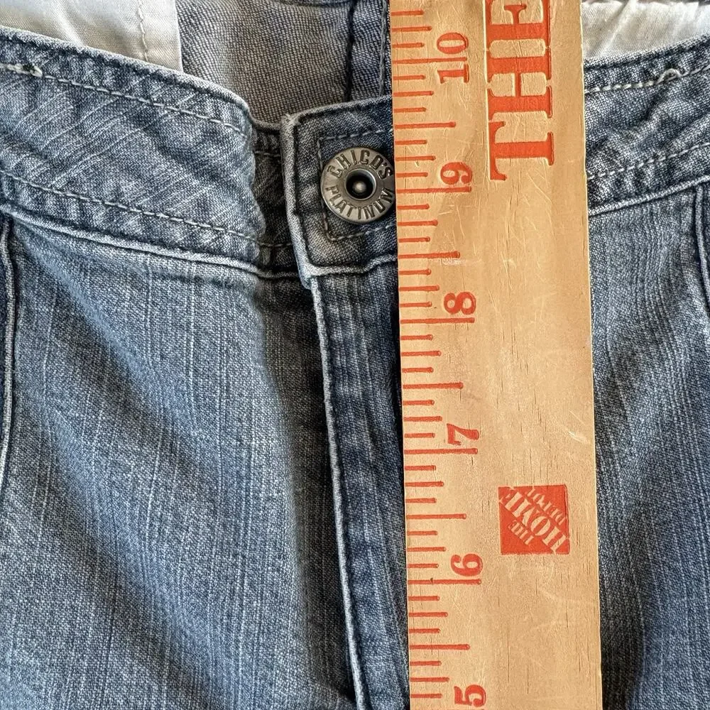 Vintage Y2K Chico's Platinum Long Bermuda Shorts Women’s 2 (12) Utility Skimmers